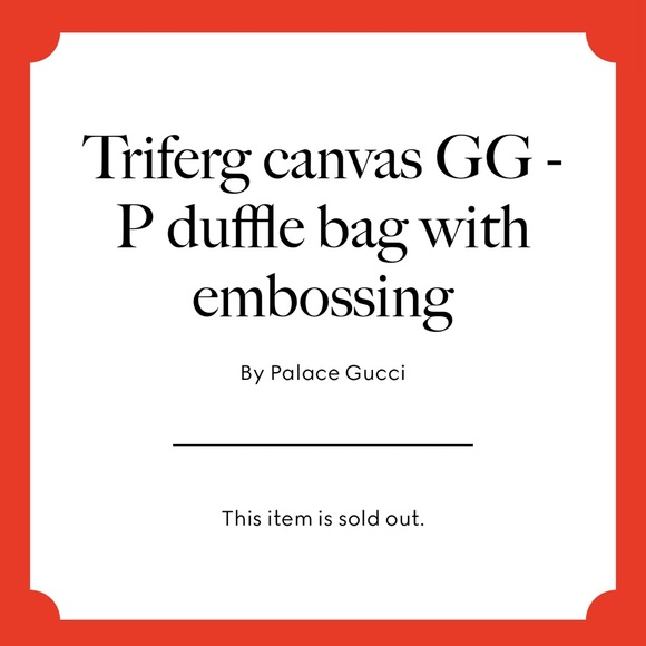 GUCCI X PALACE Triferg Canvas GG-P Duffle Bag - Picture 12 of 17